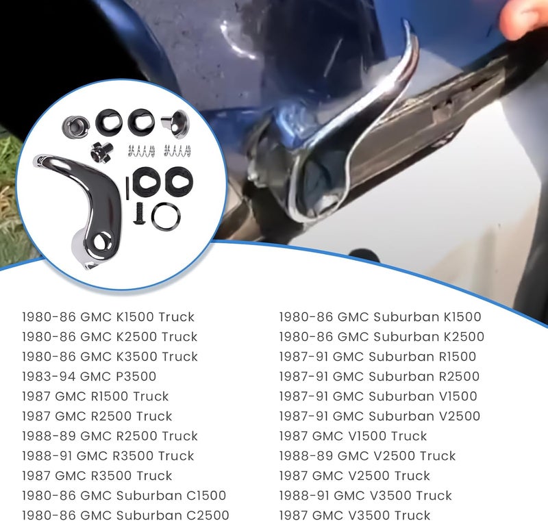 Ciuouient Right Locking Vent Window Handle Chrome Kits Compatible with Chevy GMC Blazer Jimmy Suburban 1973-1994(for Blazer C10 C1500 C20 C2500 C30 C3500 Truck,Jimmy K10 K1500 K20 K2500 K30 Truck) - Image 4